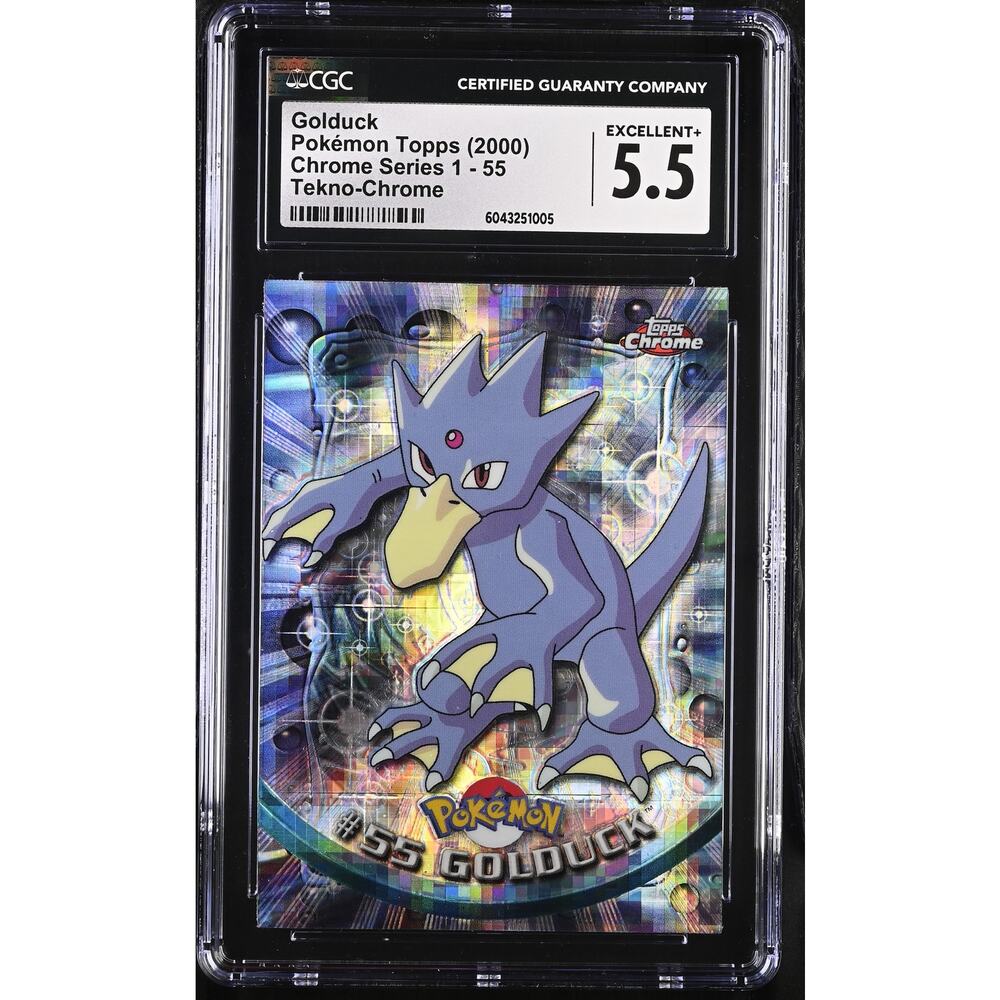 CGC 5.5 EXCELLENT+ Golduck #55 Pokémon 2000 Topps TEKNO Chrome Holo Foil